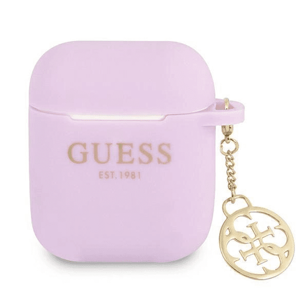 Silikonové pouzdro Guess Charm 4G Collection pro AirPods 1/2 - fialové