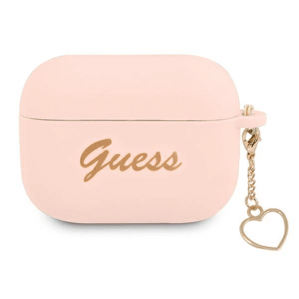 Silikonové pouzdro Guess Charm Heart Collection pro AirPods Pro - růžové