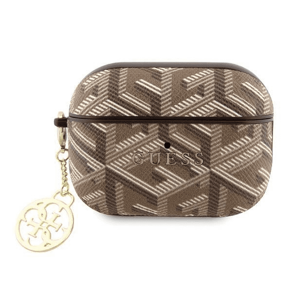 Pouzdro Guess GCube Charm pro AirPods Pro 2 - hnědé