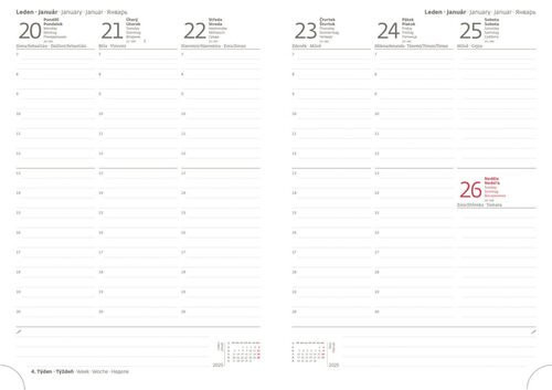 Týdenní diář 2025 B5 Gommato šedý