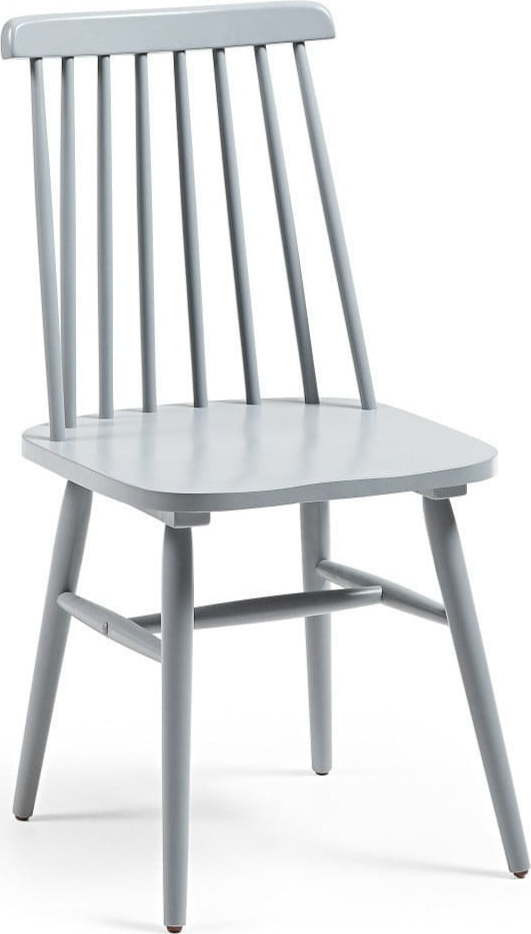 Sada 2 světle šedých židlí s dřevěným podnožím La Forma Kristie