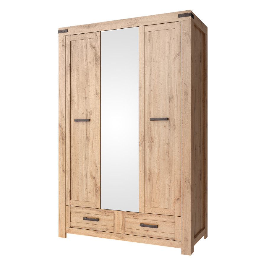 Tempo Kondela Skříň MORATIZ 3D2S se zrcadlem - dub wotan