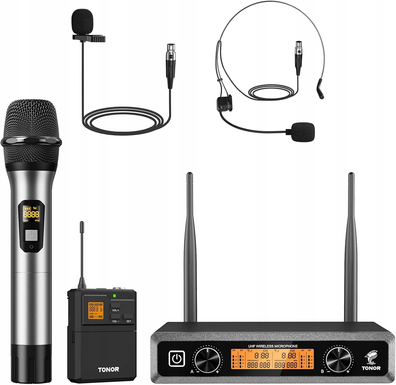 Bezdrátový mikrofonní systém Tonor Uhf s bezdrátovým mikrofonem