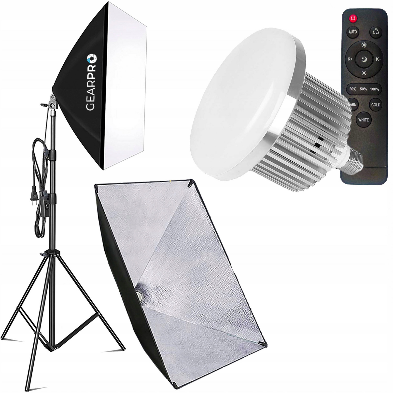 Softbox Led lampa Sada Osvětlení s dálkovým ovládáním 1050W Stativy 200cm