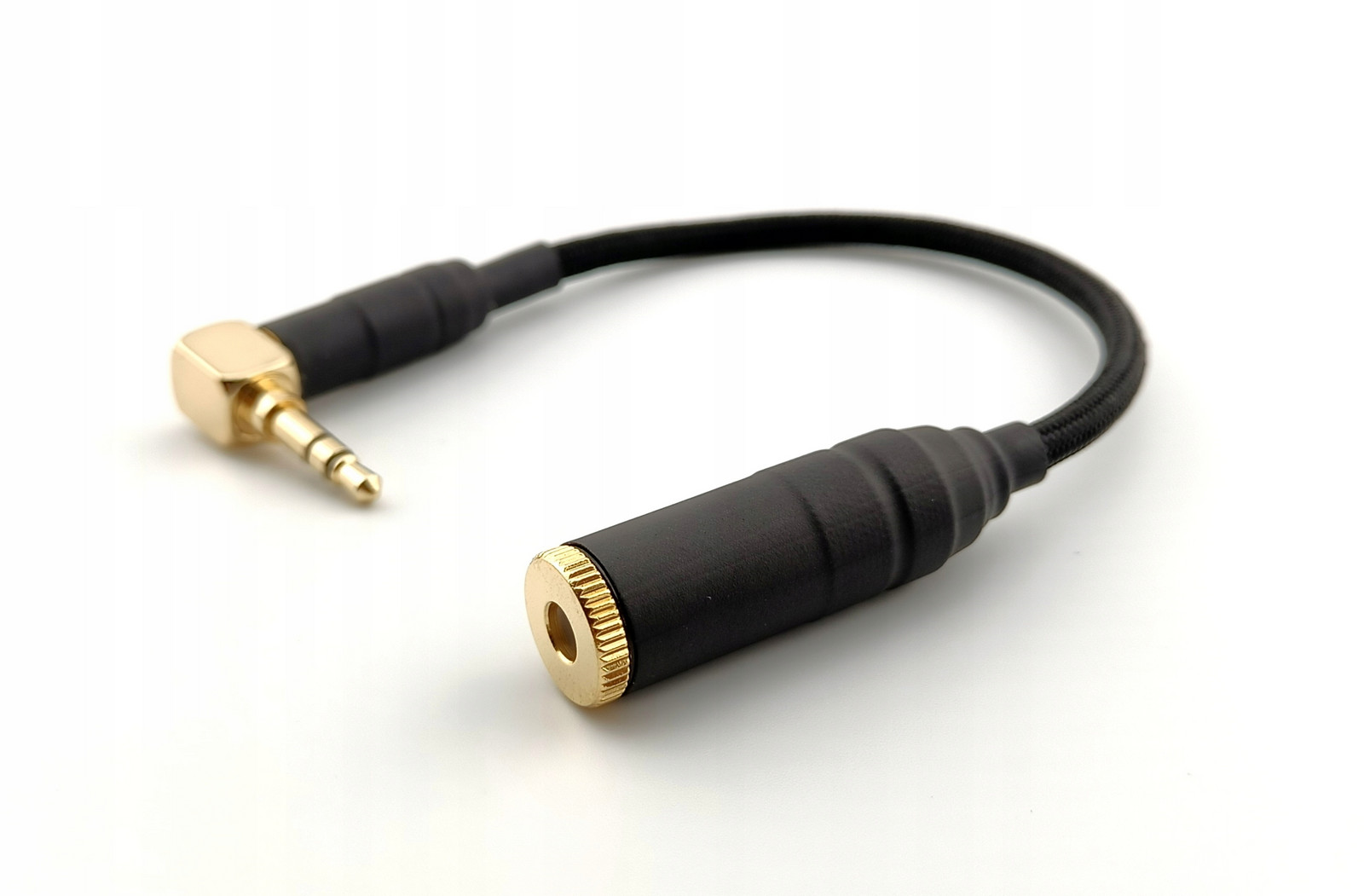 Adaptér Vyvážený Zásuvka 4,4mm Jack 3,5mm úhlový Canare oplet barvy