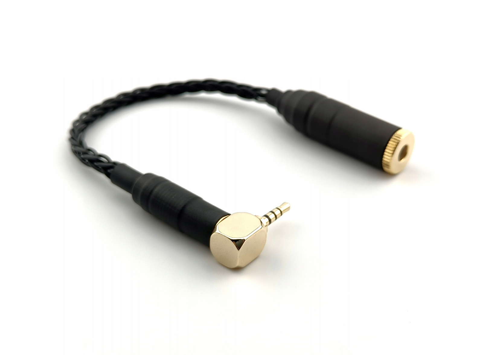 Adaptér Vyvážený 4,4mm jack 2,5mm úhlový jack konektor, měď 6N Occ