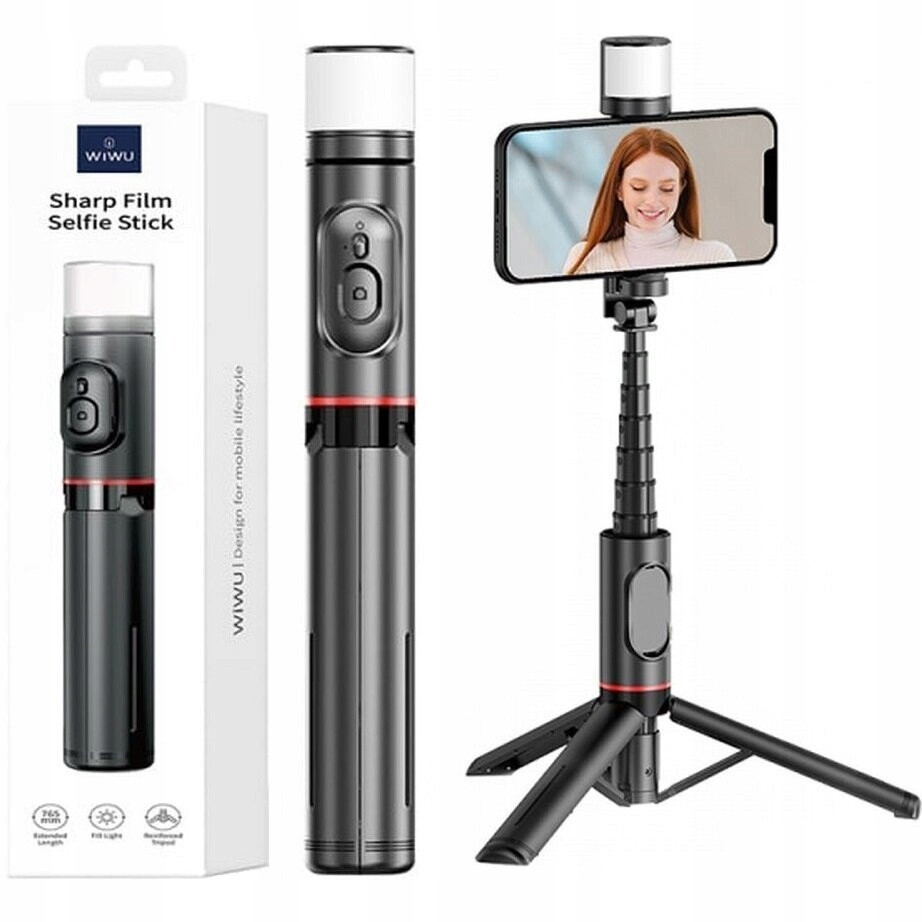 Selfie Tyč Tripod Stativ S Led Lampou Bluetooth Dálkové Ovládání