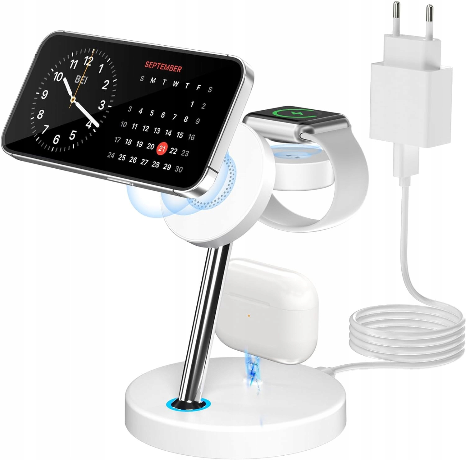 Bezdrátová Magnetická Nabíjecí Stanice 3v1 Iphone Apple Watch Air Pods