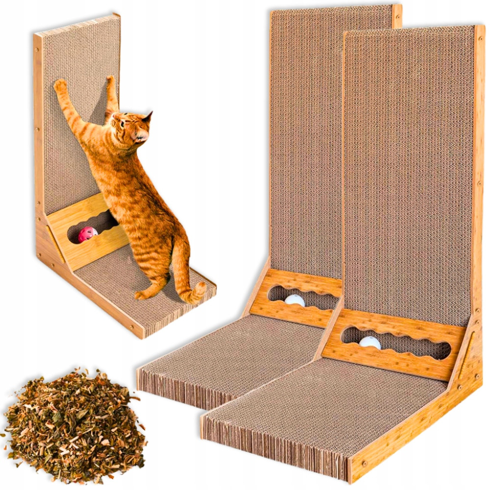 Škrabadlo Rohové Pro Kočky Škrábací lepenka 60cm Hračka Koťátko