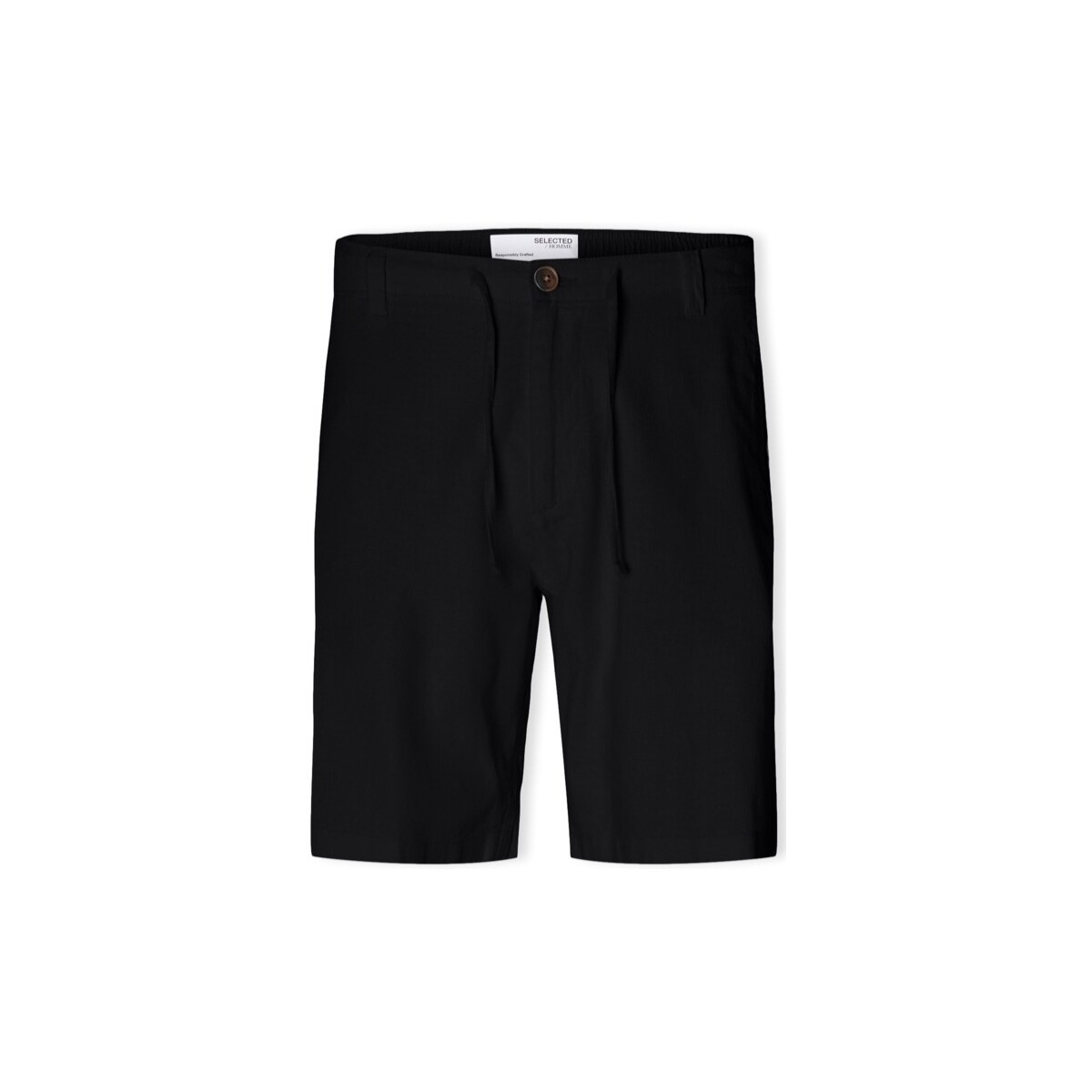 Selected  Noos Comfort-Brody -Shorts - Black  Černá