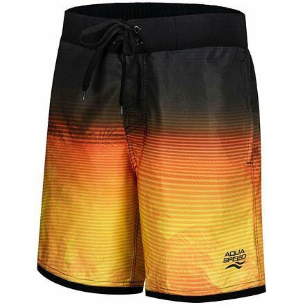 Aqua-Speed Nolan pánské plavecké šortky černá-oranžová