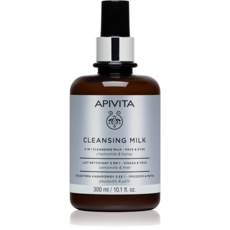 Apivita Cleansing Chamomile & Honey čisticí mléko 3 v 1 na obličej a oči 300 ml