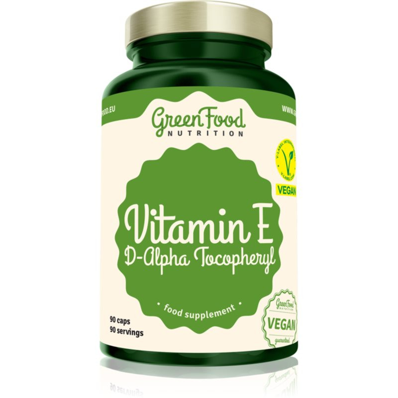 GreenFood Nutrition Vitamin E D-Alpha Tocopheryl kapsle pro krásnou pleť 90 cps