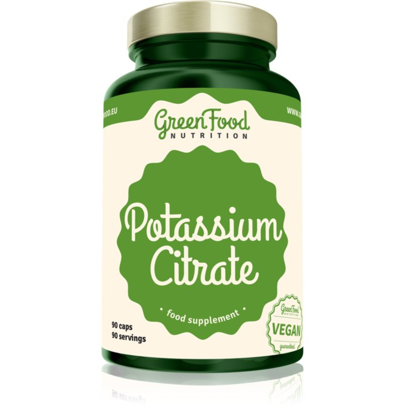 GreenFood Nutrition Potassium Citrate kapsle pro normální činnost nervové soustavy 90 cps