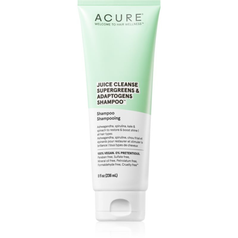 ACURE Juice Cleanse Supergreens & Adaptogens energizující šampon pro namáhané vlasy a vlasovou pokožku 236 ml