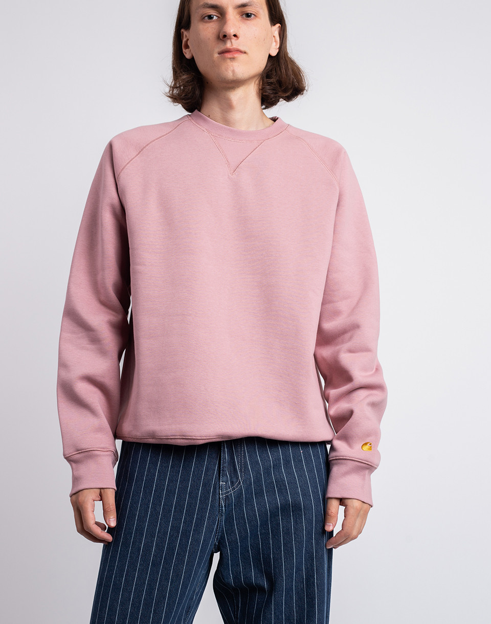 Carhartt WIP Chase Sweat Glassy Pink/Gold M