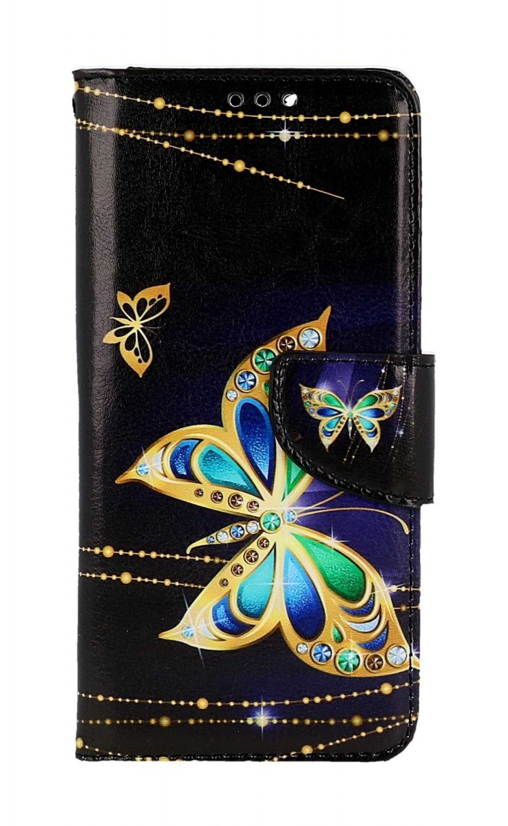 Pouzdro TopQ Xiaomi Redmi Note 11 knížkové Zlatý motýl 73644