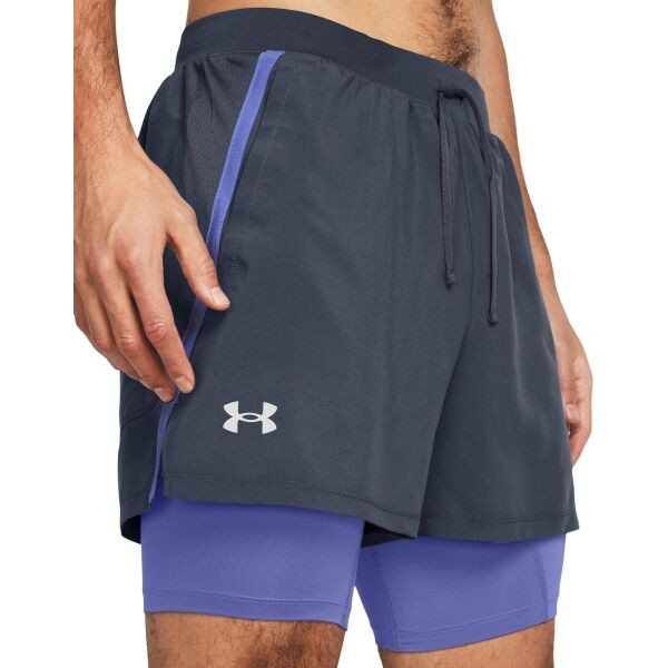 Under Armour LAUNCH 5 2-IN-1 Pánské kraťasy, šedá, velikost