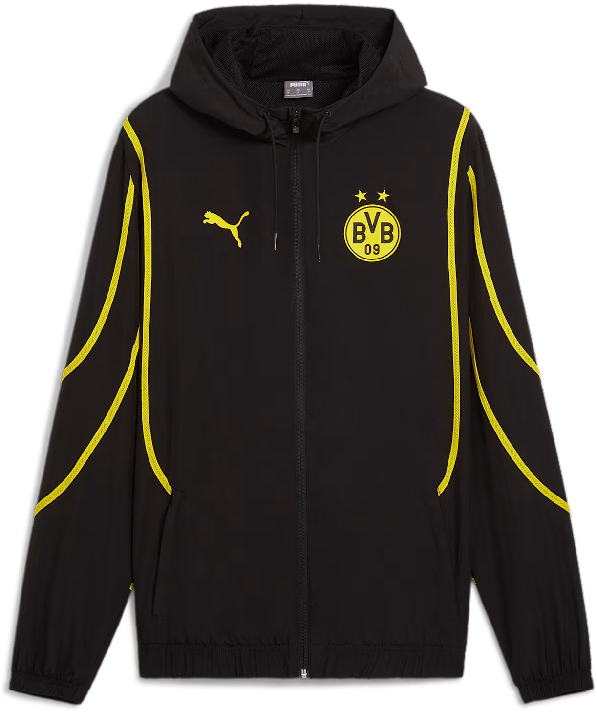 Bunda s kapucí Puma Borussia Dortmund Pre-Match Men's Woven Soccer Jacket