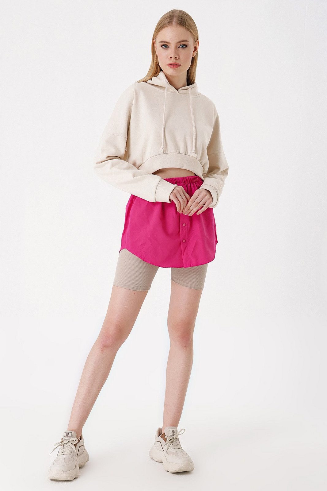 Bigdart 1888 Sweatshirt And Pullover Under Shirt Skirt - Dark Pink
