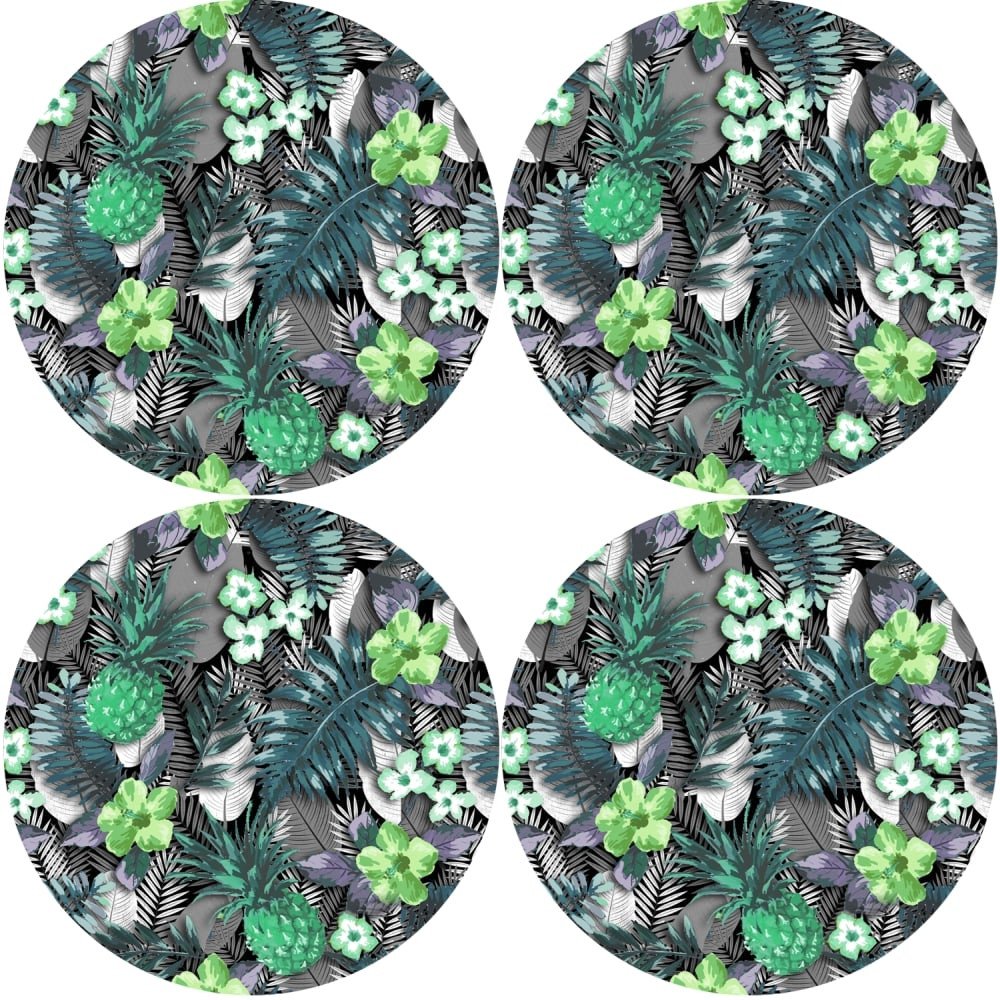 Bertoni Home Unisex's 4 Round Table Pads Set Lambada Green