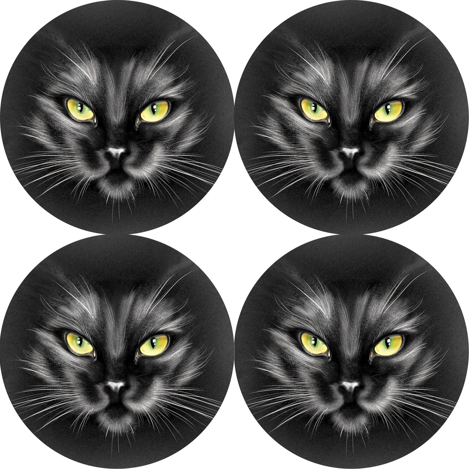 Bertoni Home Unisex's 4 Round Table Pads Set Nero