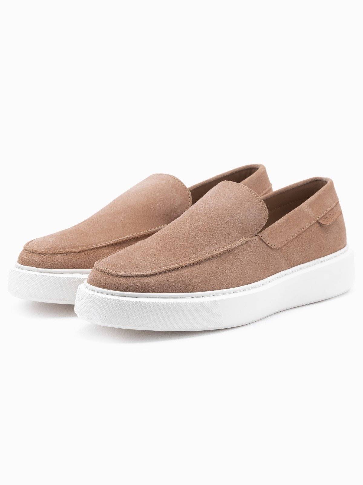 Ombre Men's slip on half shoes on thick sole - light brown