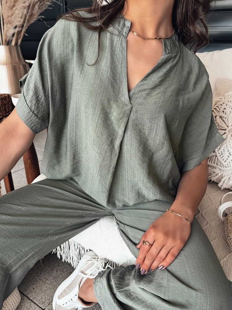 NAMAYAS khaki dámská halenka Dstreet