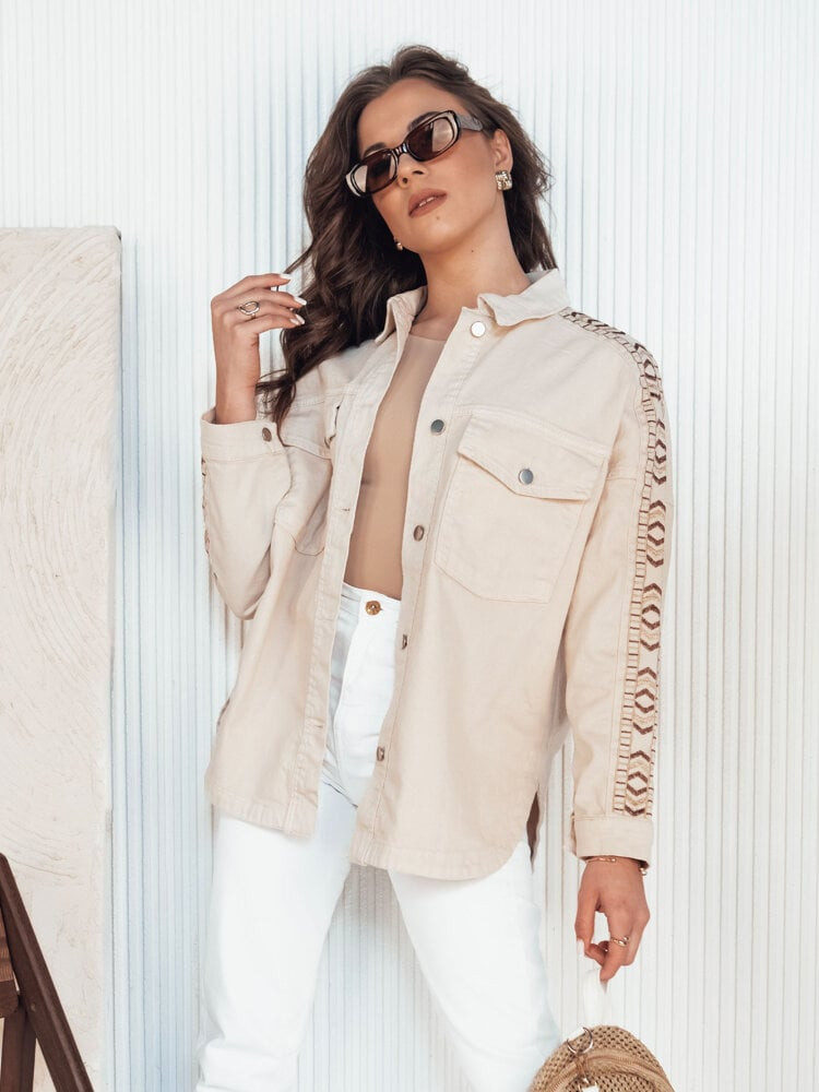 DALALIS dámská džínová bunda světle béžová Dstreet