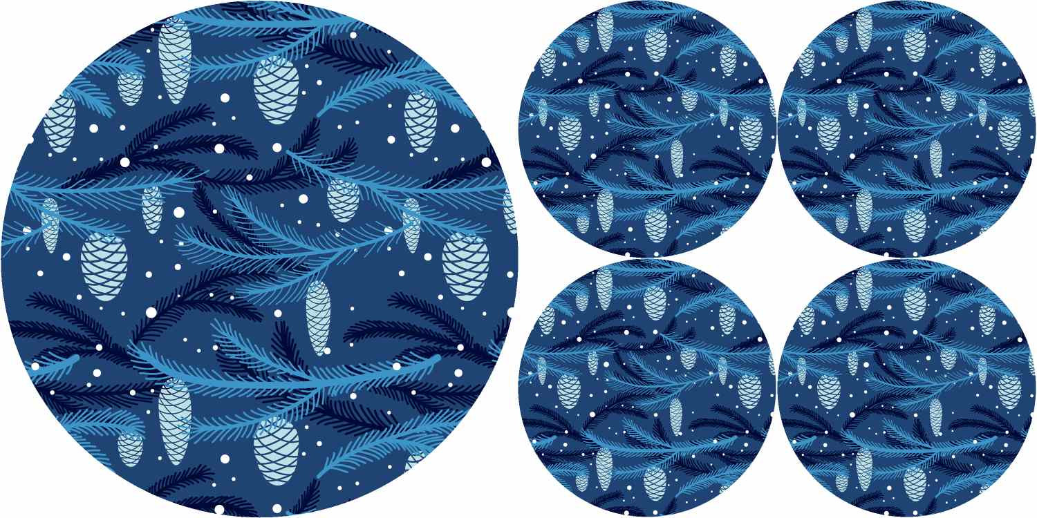 Bertoni Home Unisex's 1+4 Round Table Pads Set Cone Navy Blue