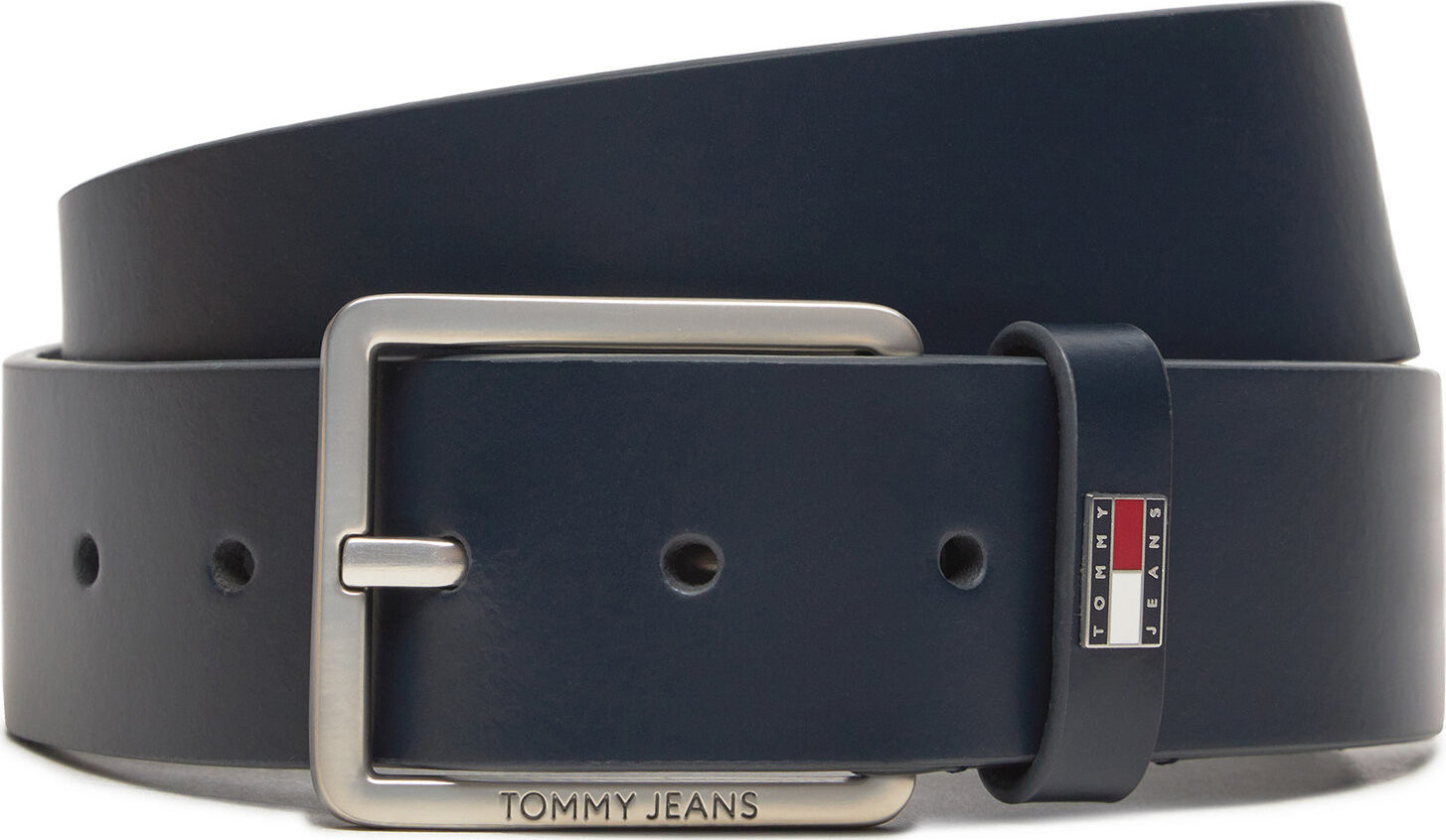 Pánský pásek Tommy Jeans Tjm Flag Leather 4.0 AM0AM12420 Tmavomodrá