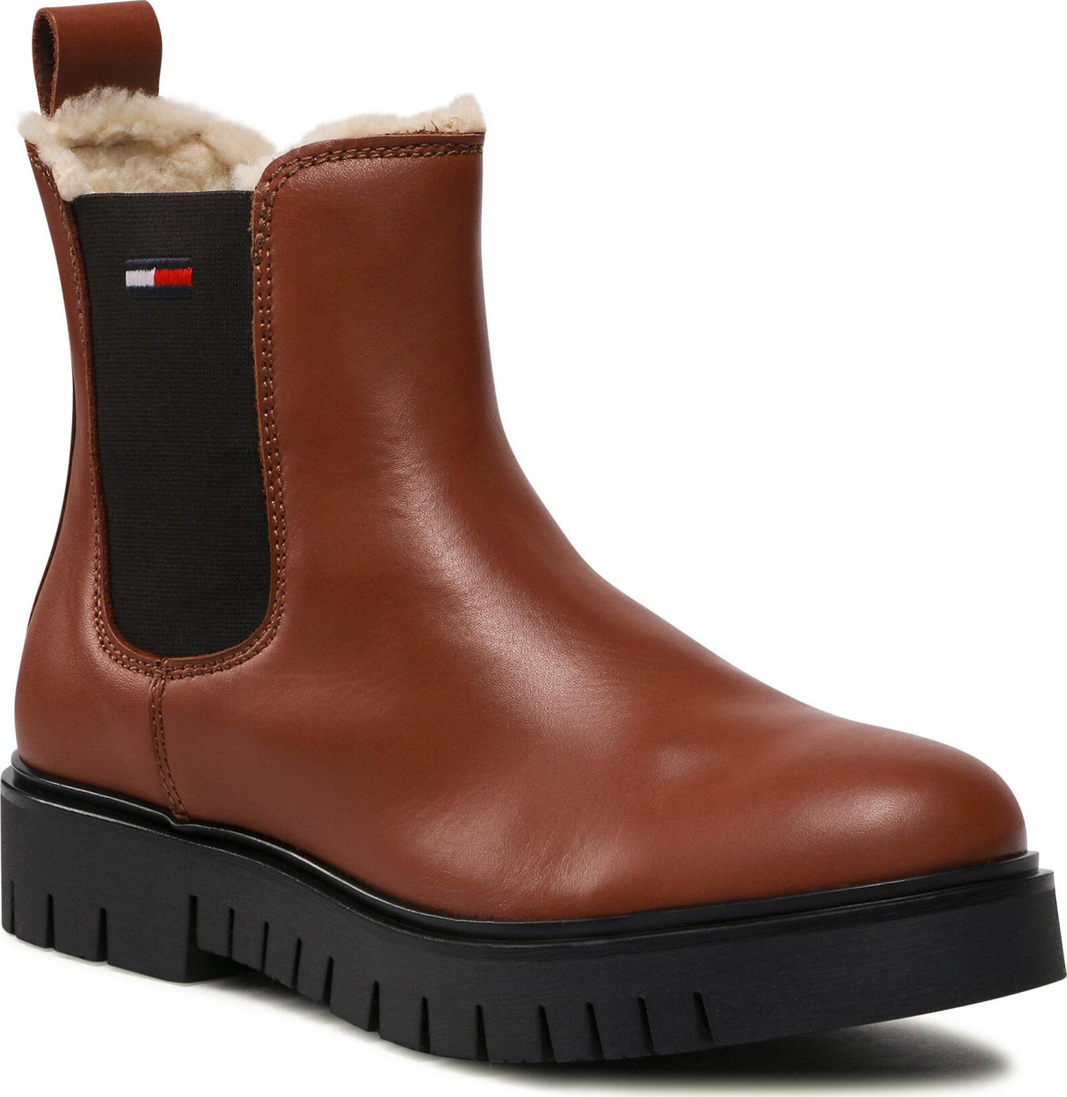 Kotníková obuv s elastickým prvkem Tommy Jeans Warmlined Chelsea Boot EN0EN01991 Hnědá