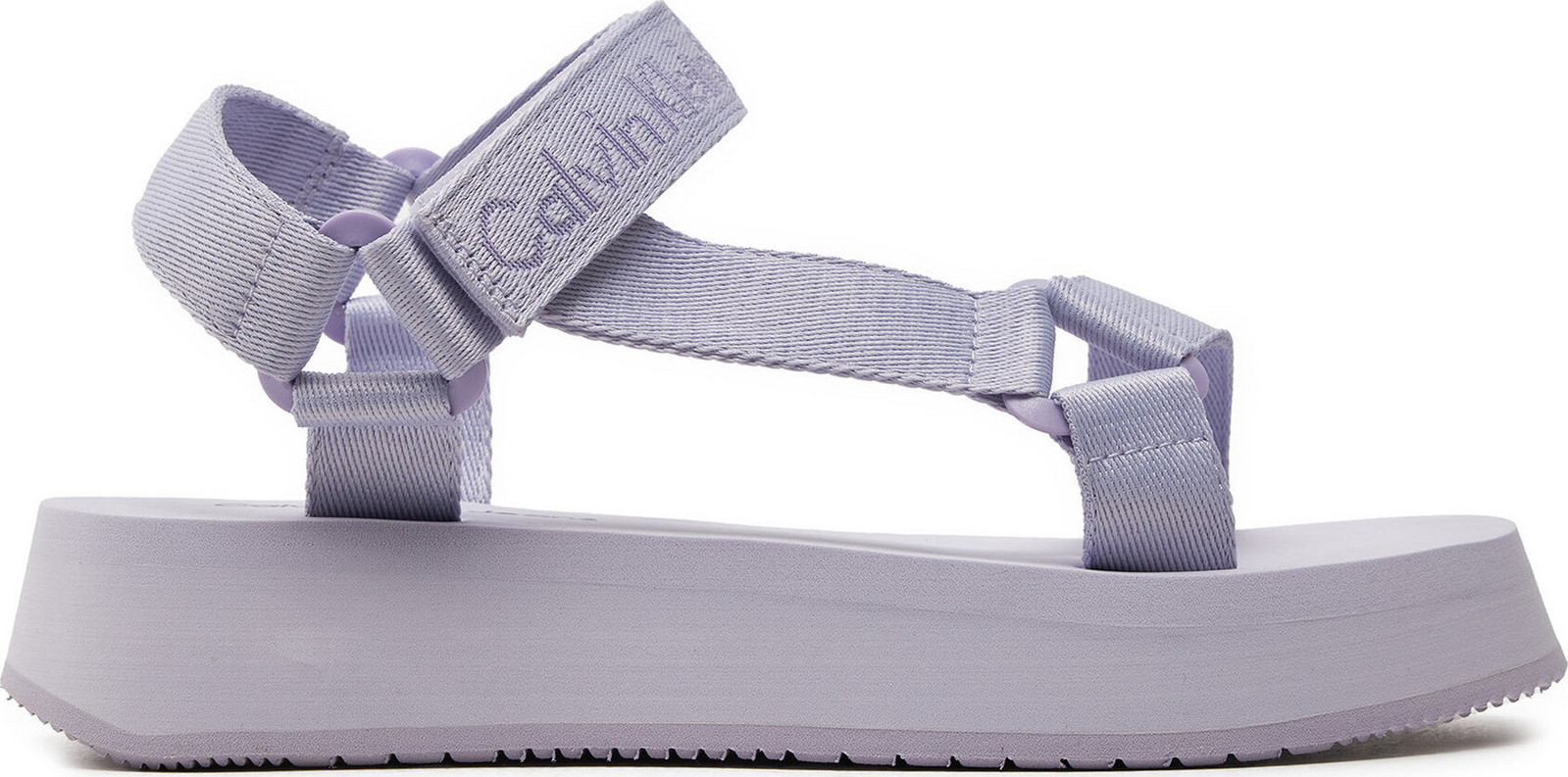 Sandály Calvin Klein Jeans Sandal Velcro Webbing In Mtl YW0YW01480 Fialová