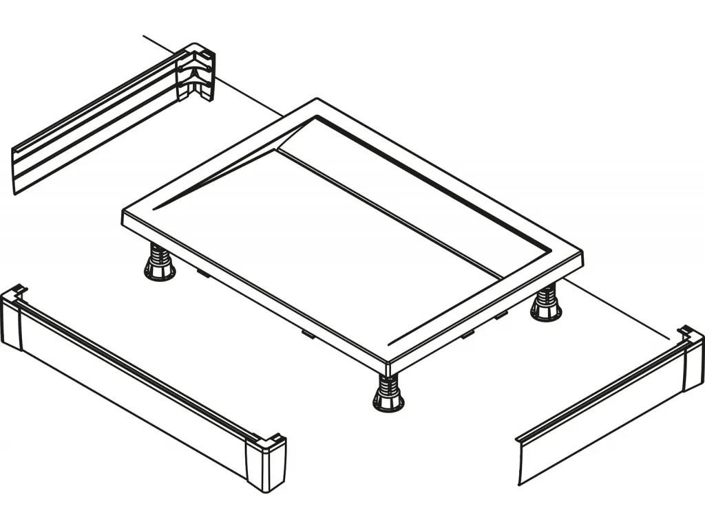 Ronal PWIU801408004 Přední panel U hliníkový pro obdélníkovou vaničku 80×140 cm - bílý (Sanswiss)