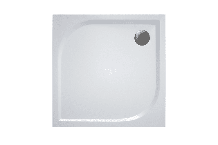Mereo sprchová vanička z litého mramoru čtverec 90x90x3 cm, bílá