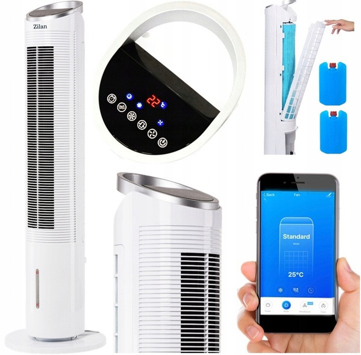 Ventilátor Klimatizátor 60W Ionizace Sloupový Smartphone Tuya Wi-fi