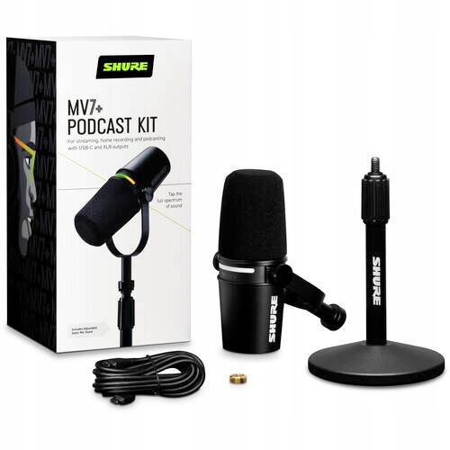 Dynamický mikrofon pro podcasty Shure MV7+K-BNDL Xlr/usb-c stativem