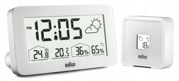 Budík hodiny Braun BC13 s meteostanicí