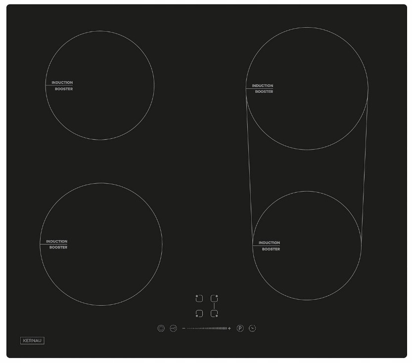 Indukční varná deska Kernau Kih 642-4B kombinovaná pole snadné ovládání