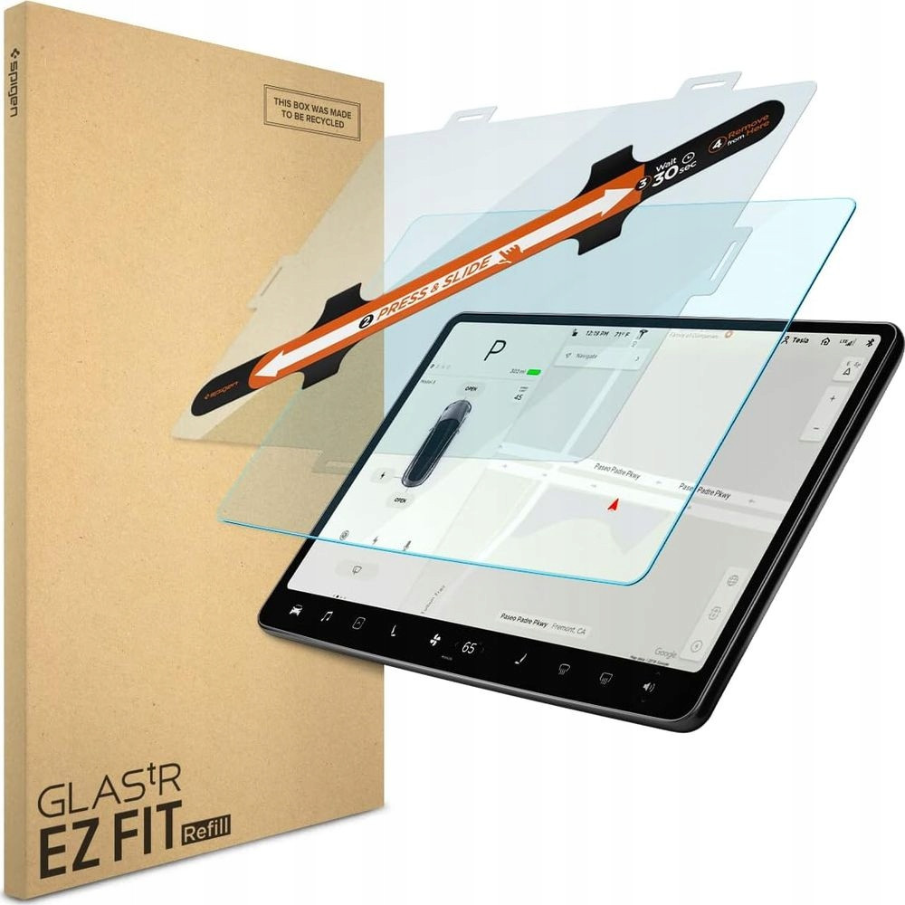 Tvrzené sklo pro Tesla Model 3/Y, Spigen Glas.tR Ez Fit Refill, na displej