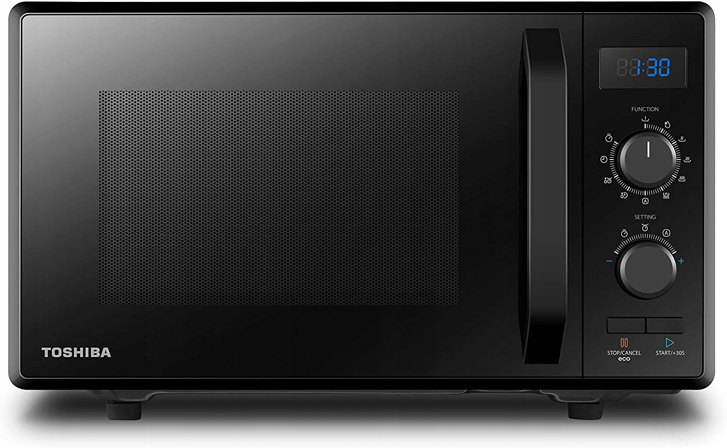 Výkonná 900W volně stojící mikrovlnná trouba Toshiba Grill 1050W 23L LCD