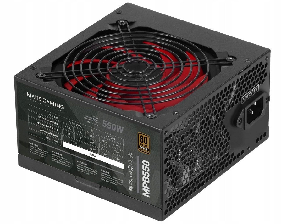 Napájecí adaptér pro počítač Mars Gaming MPB550 550 W 80 Plus Bronze černý