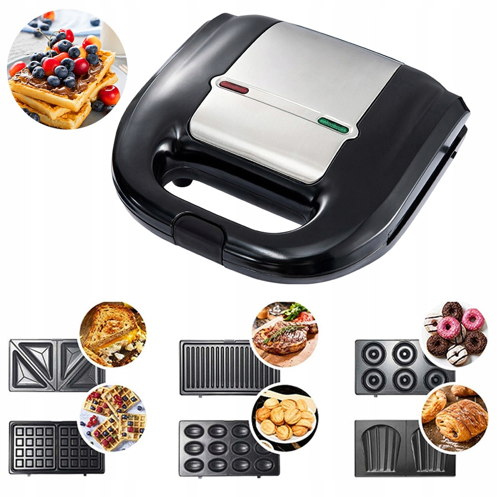 6w1 Gofrownica Toster Opiekacz Gofrownica Sandwich Gril Knapek Tostów