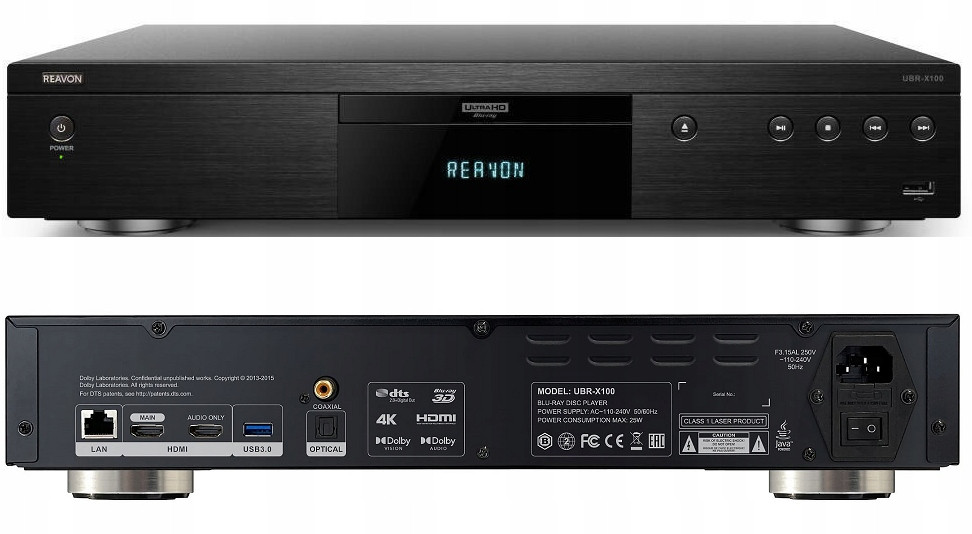 Reavon UBR-X100 Blu-ray 4K Ultra Hd, DVD, Usb, HDR-10, Hi-Res