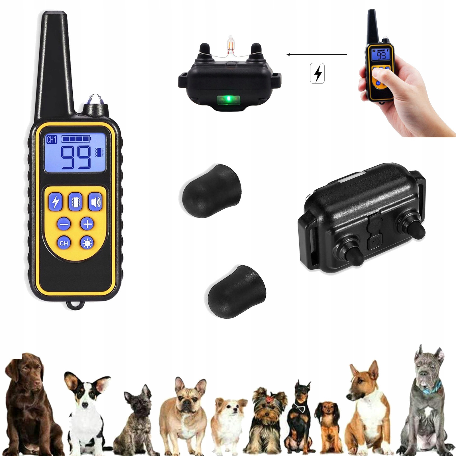 Zařízení Pro Výcvik Psů S Dálkovým Ovládáním A Blokací Štěkání 800 Metrů