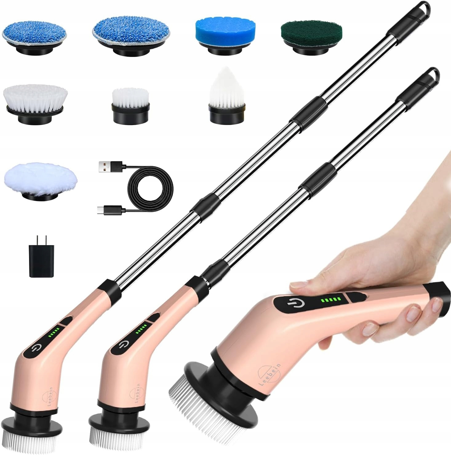 Bezdrátový kartáč Leebein ANS-8050 na čištění, 8 nástavců