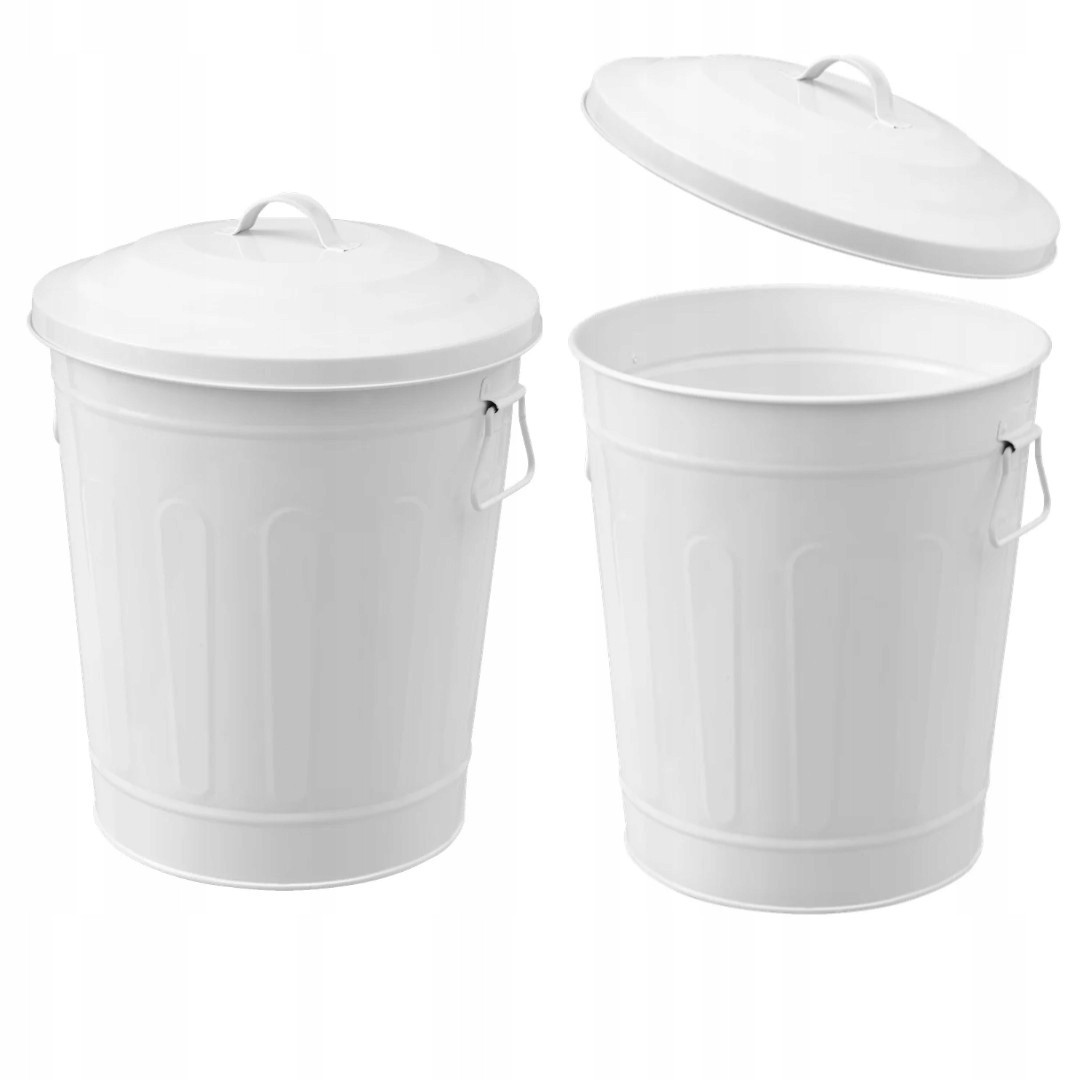 Dóza koš sud bílý kovový 17L