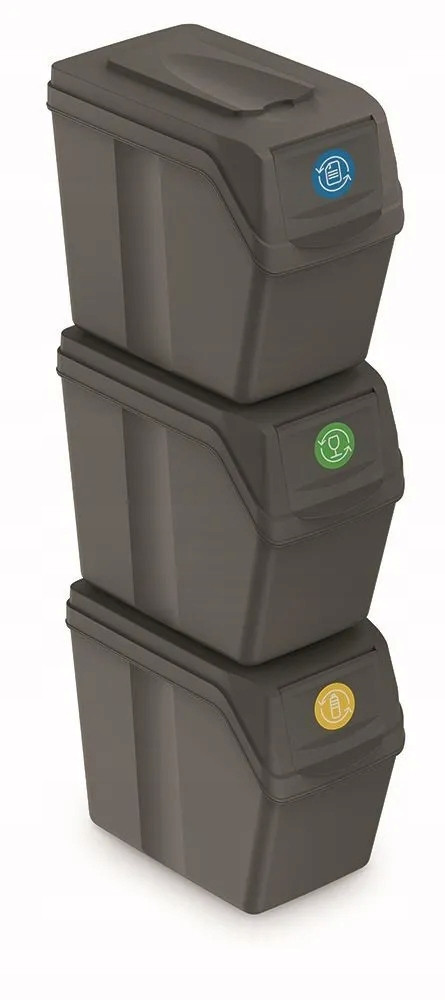 Prosperplast ISWB20S3 Sada 3 odpadkových košů Sortibox I, objem 3x20L Barva