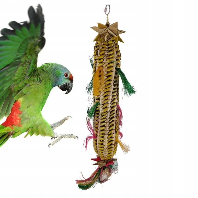Tkaná Chrastítko L hračka pro všechny papoušky