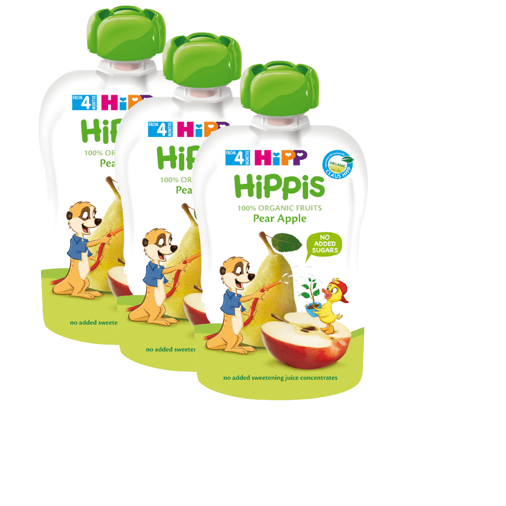HiPP BIO Hippis 100% ovoce Hruška-Jablko 3 x 100 g